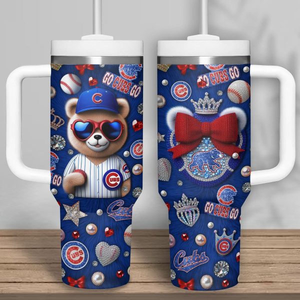 Chicago Cubs MLB Custom Stanley Quencher 30oz-40oz Stainless Steel Tumbler