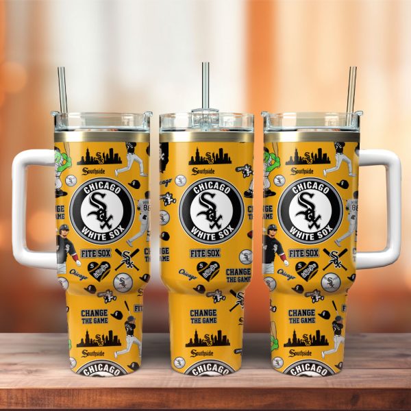Chicago White Sox Baseball MLB Sport Custom Stanley Quencher 30oz-40oz Stainless Steel Tumbler