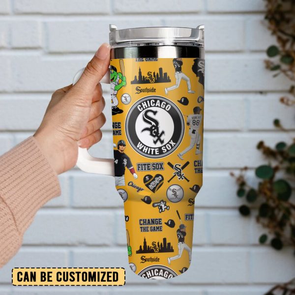 Chicago White Sox Baseball MLB Sport Custom Stanley Quencher 30oz-40oz Stainless Steel Tumbler - Image 3