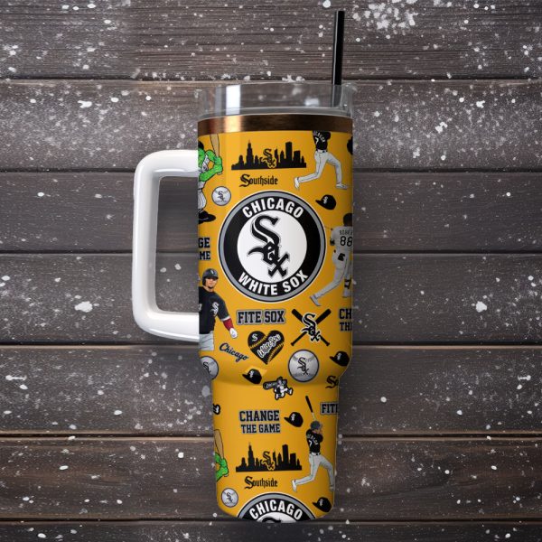 Chicago White Sox Baseball MLB Sport Custom Stanley Quencher 30oz-40oz Stainless Steel Tumbler - Image 4