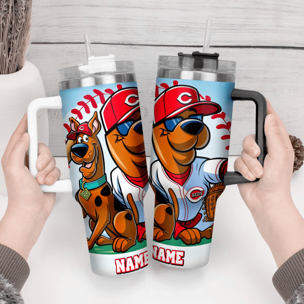 Cincinnati Reds MLB Custom Stanley Quencher 30oz-40oz Stainless Steel Tumbler Hot And Cold Tumbler - Image 3