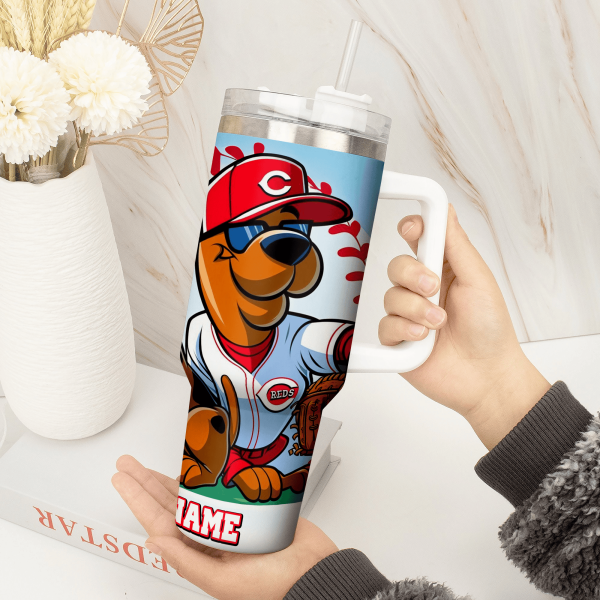 Cincinnati Reds MLB Custom Stanley Quencher 30oz-40oz Stainless Steel Tumbler Hot And Cold Tumbler - Image 4