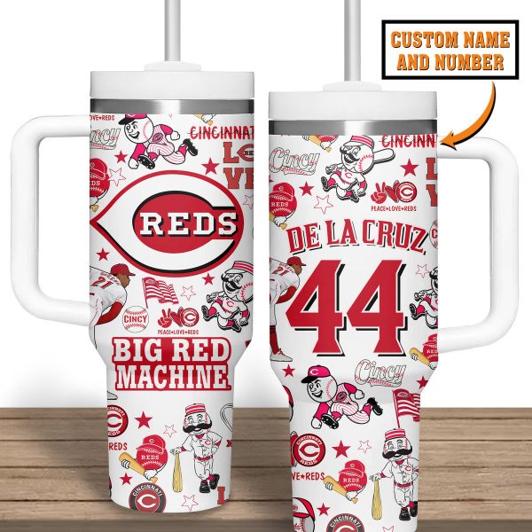 Cincinnati Reds MLB Custom Stanley Quencher 30oz-40oz Stainless Steel Tumbler