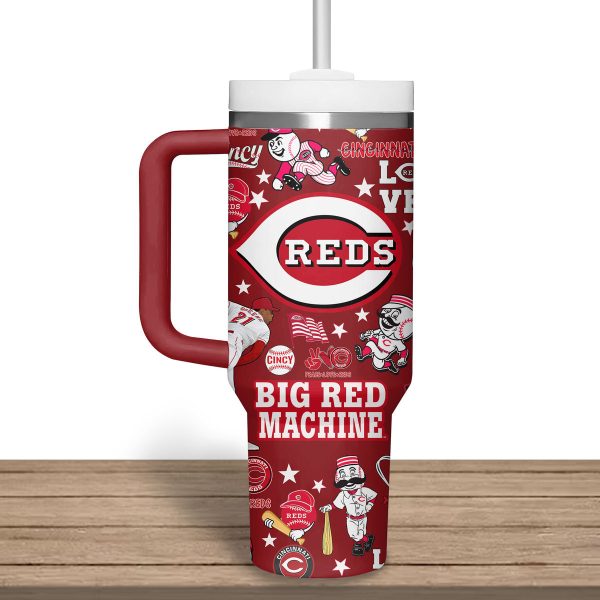 Cincinnati Reds MLB Custom Stanley Quencher 30oz-40oz Stainless Steel Tumbler - Image 5