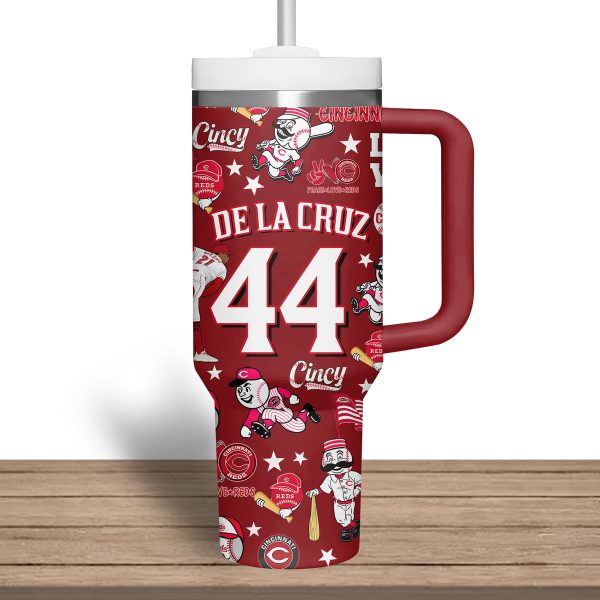 Cincinnati Reds MLB Custom Stanley Quencher 30oz-40oz Stainless Steel Tumbler - Image 6