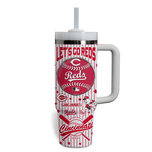 Cincinnati Reds MLB Custom Stanley Quencher 30oz-40oz Stainless Steel Tumbler Hot And Cold Tumbler - Image 3