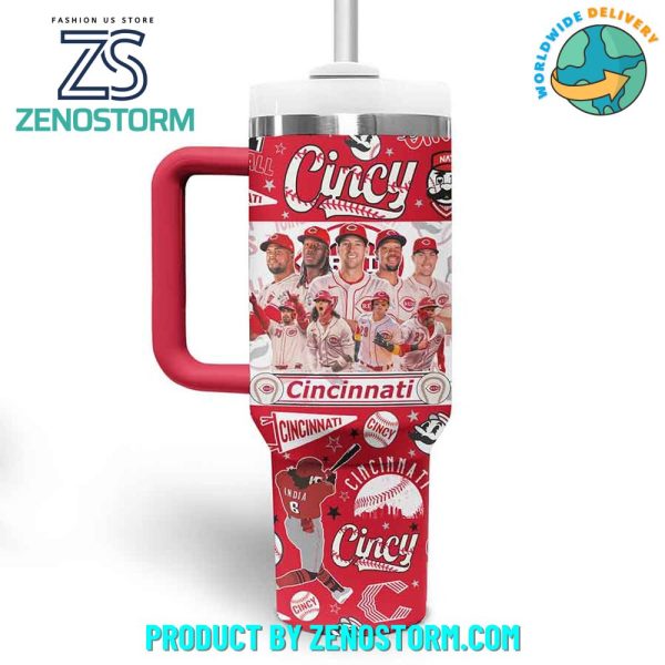 Cincinnati Reds MLB Custom Stanley Quencher 30oz-40oz Stainless Steel Tumbler Hot And Cold Tumbler - Image 3