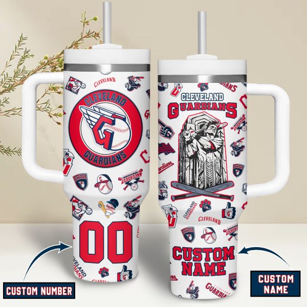 Cleveland Guardians MLB Custom Stanley Quencher 30oz-40oz Stainless Steel - Image 3
