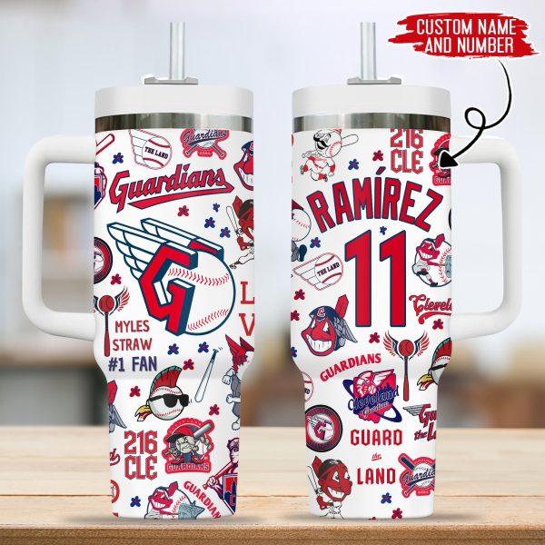 Cleveland Guardians MLB Custom Stanley Quencher 30oz-40oz Stainless Steel Tumbler