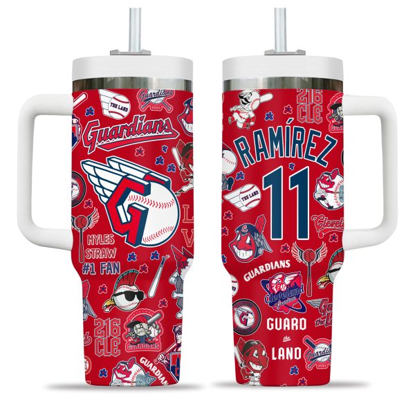 Cleveland Guardians MLB Custom Stanley Quencher 30oz-40oz Stainless Steel Tumbler - Image 5
