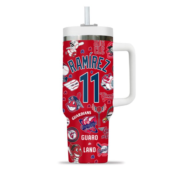 Cleveland Guardians MLB Custom Stanley Quencher 30oz-40oz Stainless Steel Tumbler - Image 6
