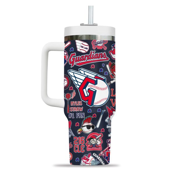 Cleveland Guardians MLB Custom Stanley Quencher 30oz-40oz Stainless Steel Tumbler - Image 10