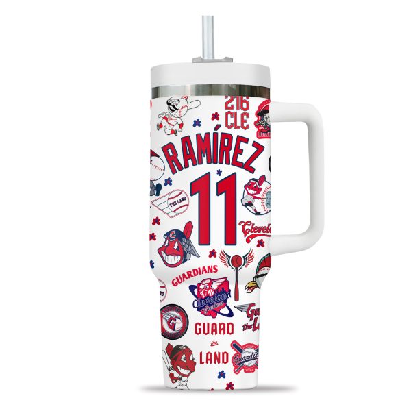 Cleveland Guardians MLB Custom Stanley Quencher 30oz-40oz Stainless Steel Tumbler - Image 11