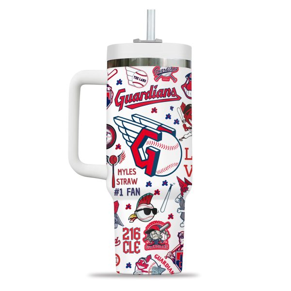 Cleveland Guardians MLB Custom Stanley Quencher 30oz-40oz Stainless Steel Tumbler - Image 12