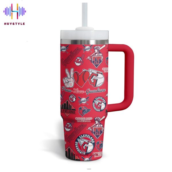 Cleveland Guardians MLB Custom Stanley Quencher 30oz-40oz Stainless Steel Tumbler Hot And Cold Tumbler - Image 3