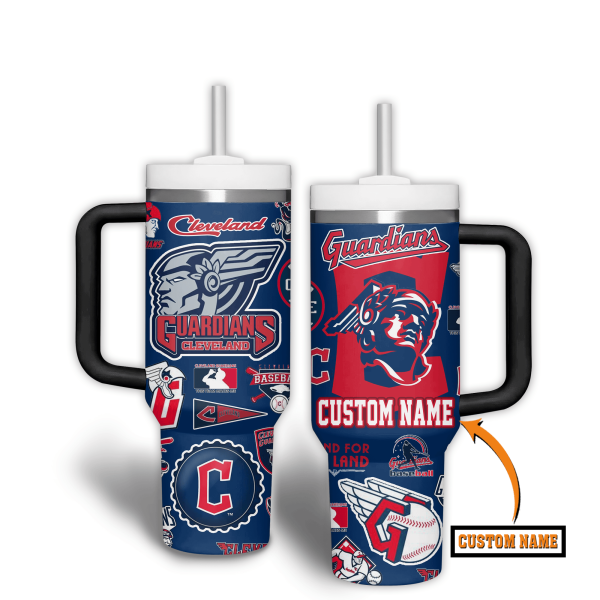 Cleveland Guardians MLB Custom Stanley Quencher 30oz-40oz Stainless Steel Tumbler Hot And Cold Tumbler