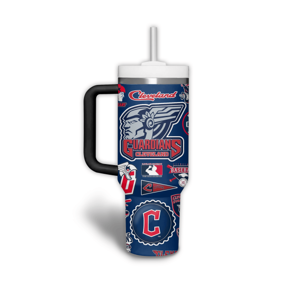 Cleveland Guardians MLB Custom Stanley Quencher 30oz-40oz Stainless Steel Tumbler Hot And Cold Tumbler - Image 2
