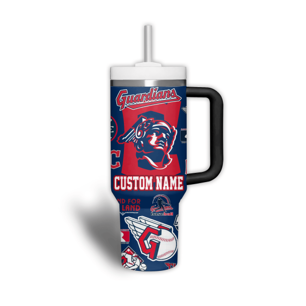 Cleveland Guardians MLB Custom Stanley Quencher 30oz-40oz Stainless Steel Tumbler Hot And Cold Tumbler - Image 3