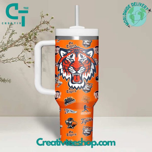 Detroit Tigers MLB Custom Stanley Quencher 30oz-40oz Stainless Steel Tumbler Hot And Cold Tumbler - Image 2