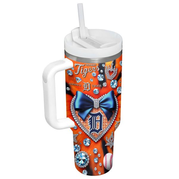 Detroit Tigers MLB Custom Stanley Quencher 30oz-40oz Stainless Steel Tumbler - Image 3
