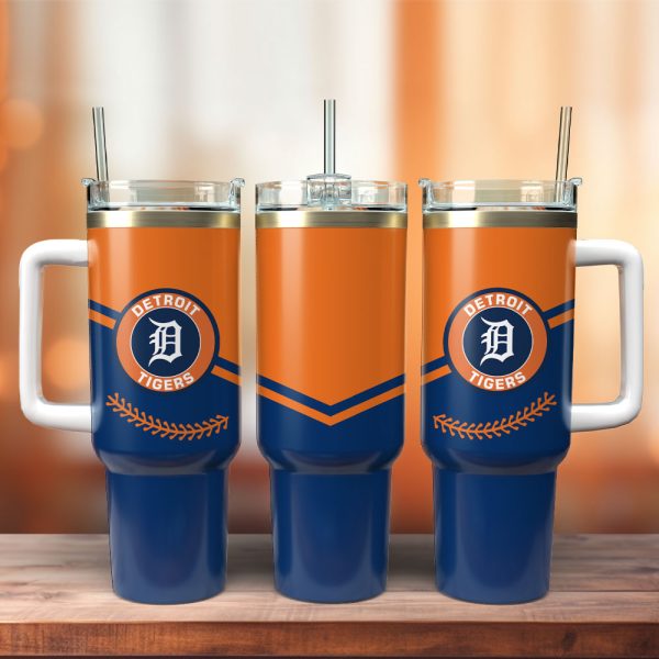 Detroit Tigers Baseball Team MLB Custom Stanley Quencher 30oz-40oz Stainless Steel Tumbler Hot And Cold Tumbler