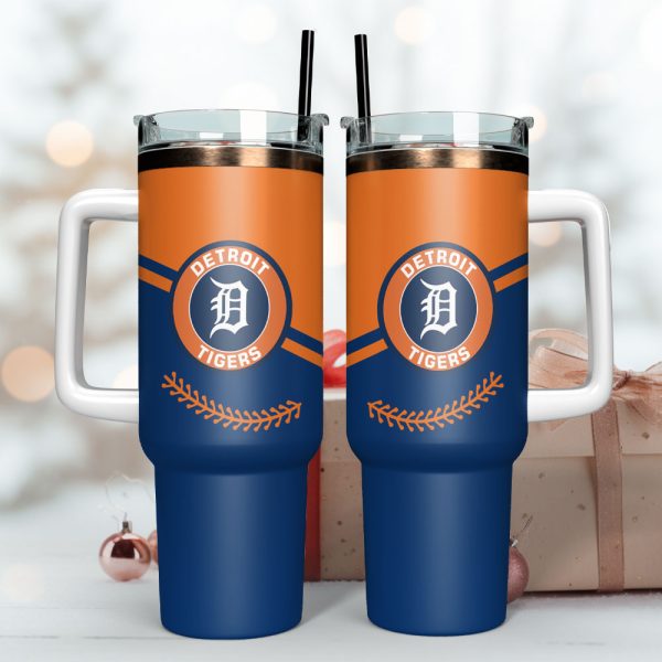 Detroit Tigers Baseball Team MLB Custom Stanley Quencher 30oz-40oz Stainless Steel Tumbler Hot And Cold Tumbler - Image 3