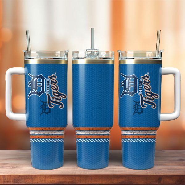 Detroit Tigers Baseball MLB Sport Custom Stanley Quencher 30oz-40oz Stainless Steel Tumbler