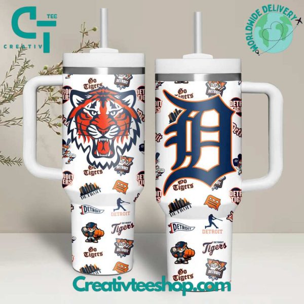Detroit Tigers MLB Custom Stanley Quencher 30oz-40oz Stainless Steel Tumbler Hot And Cold Tumbler