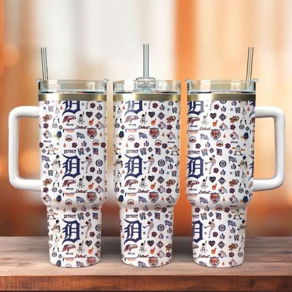 Detroit Tigers Baseball MLB Sport Custom Stanley Quencher 30oz-40oz Stainless Steel Tumbler Hot And Cold Tumbler