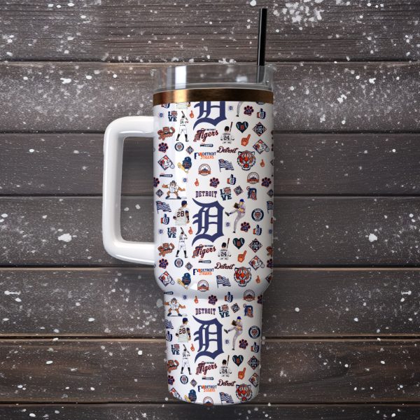 Detroit Tigers Baseball MLB Sport Custom Stanley Quencher 30oz-40oz Stainless Steel Tumbler Hot And Cold Tumbler - Image 4