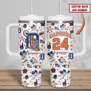 Detroit Tigers MLB Custom Stanley Quencher 30oz-40oz Stainless Steel Tumbler