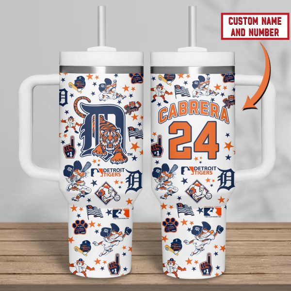 Detroit Tigers MLB Custom Stanley Quencher 30oz-40oz Stainless Steel Tumbler - Image 3