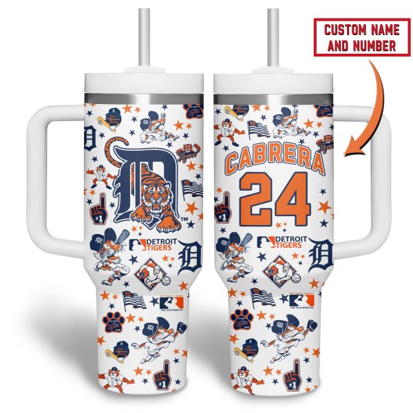 Detroit Tigers MLB Custom Stanley Quencher 30oz-40oz Stainless Steel Tumbler - Image 4