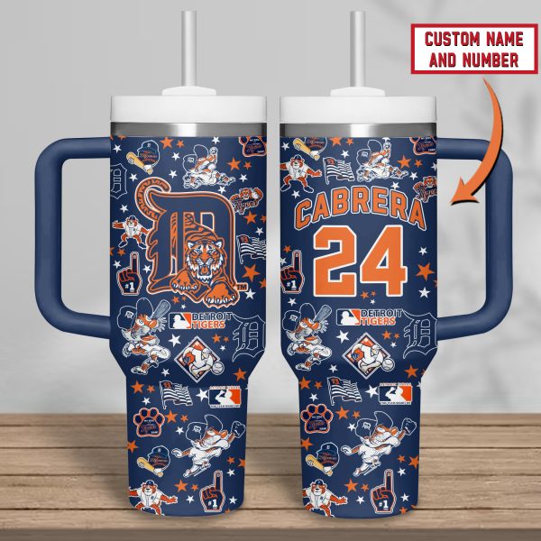 Detroit Tigers MLB Custom Stanley Quencher 30oz-40oz Stainless Steel Tumbler - Image 5