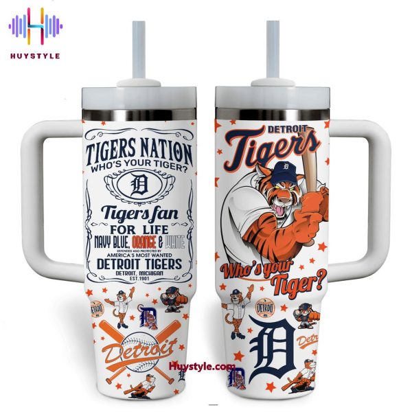 Detroit Tigers MLB Custom Stanley Quencher 30oz-40oz Stainless Steel Tumbler Hot And Cold Tumbler