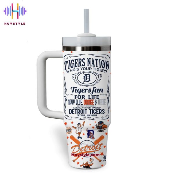 Detroit Tigers MLB Custom Stanley Quencher 30oz-40oz Stainless Steel Tumbler Hot And Cold Tumbler - Image 2