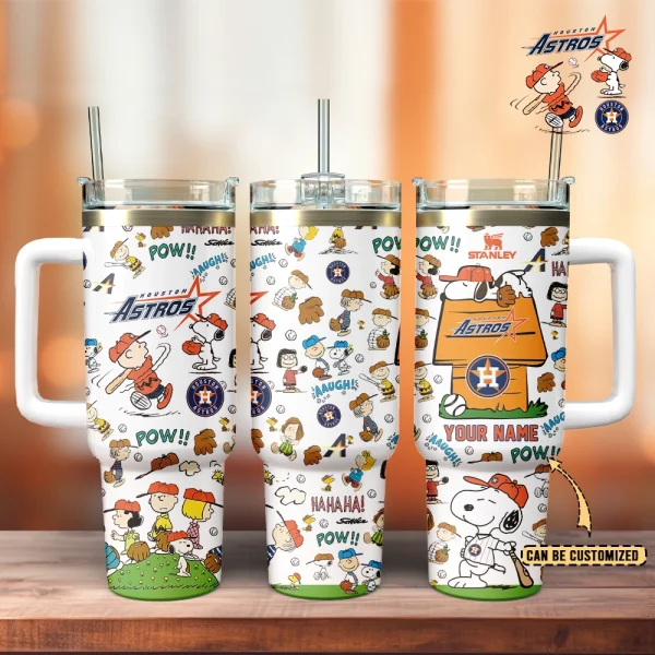 Houston Astros x Peanuts MLB Custom Stanley Quencher 30oz-40oz Stainless Steel Tumbler Hot And Cold Tumbler
