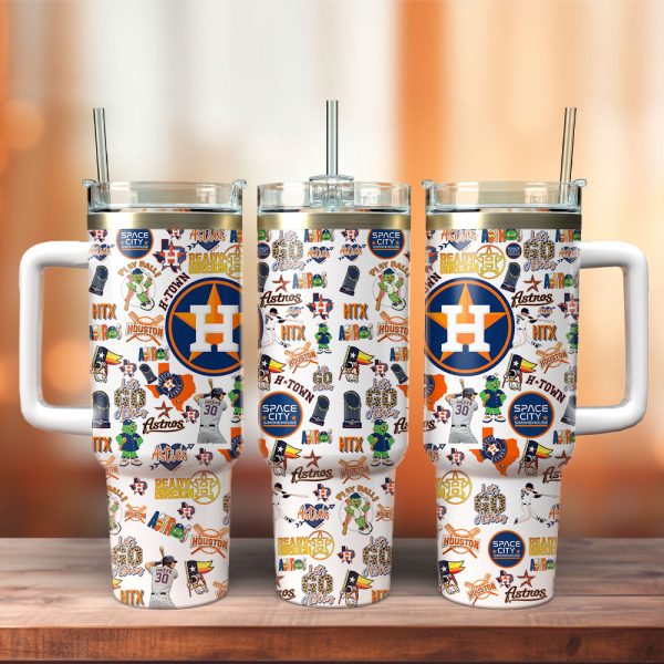 Houston Astros MLB Sports Custom Stanley Quencher 30oz-40oz Stainless Steel Tumbler Hot And Cold Tumbler