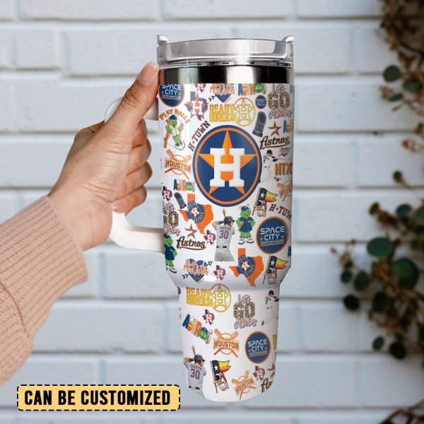 Houston Astros MLB Sports Custom Stanley Quencher 30oz-40oz Stainless Steel Tumbler Hot And Cold Tumbler - Image 3