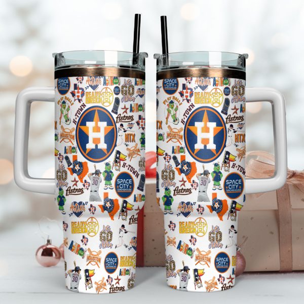 Houston Astros MLB Sports Custom Stanley Quencher 30oz-40oz Stainless Steel Tumbler Hot And Cold Tumbler - Image 4