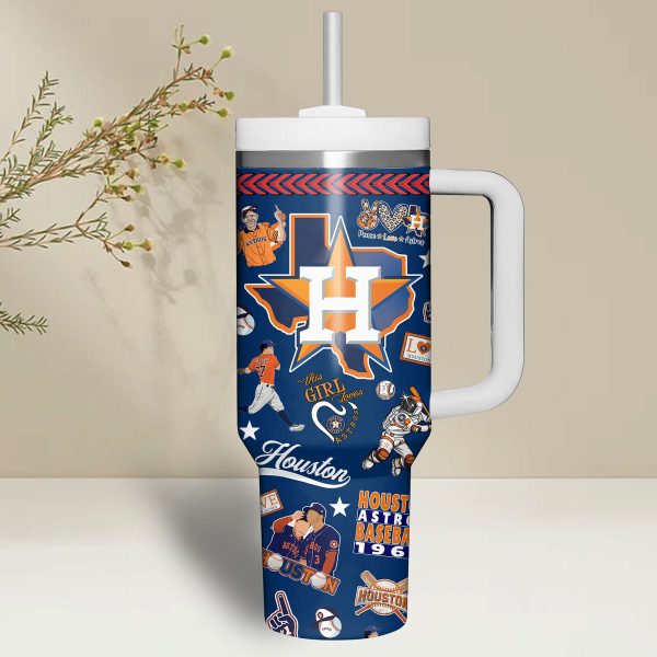 Houston Astros MLB Custom Stanley Quencher 30oz-40oz Stainless Steel - Image 2
