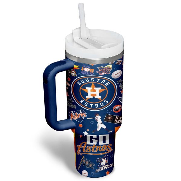 Houston Astros MLB Custom Stanley Quencher 30oz-40oz Stainless Steel Tumbler - Image 2