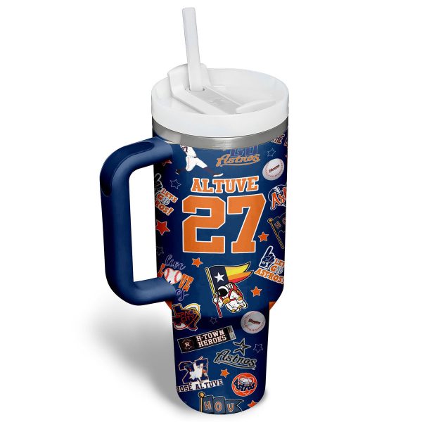 Houston Astros MLB Custom Stanley Quencher 30oz-40oz Stainless Steel Tumbler - Image 3