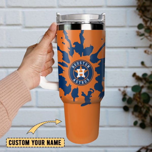 Houston Astros Baseball MLB Sport Custom Stanley Quencher 30oz-40oz Stainless Steel Tumbler Hot And Cold Tumbler - Image 2