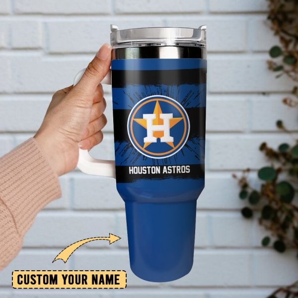 Houston Astros Baseball MLB Sport Custom Stanley Quencher 30oz-40oz Stainless Steel Tumbler Hot And Cold Tumbler - Image 2