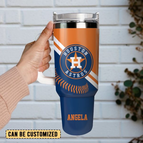 Houston Astros Baseball MLB Sport Custom Stanley Quencher 30oz-40oz Stainless Steel Tumbler Hot And Cold Tumbler - Image 2
