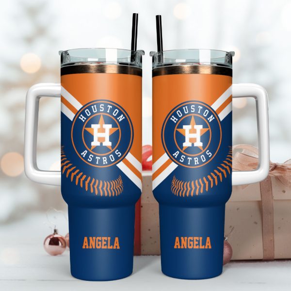 Houston Astros Baseball MLB Sport Custom Stanley Quencher 30oz-40oz Stainless Steel Tumbler Hot And Cold Tumbler - Image 3