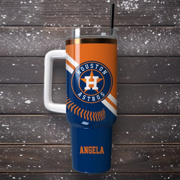 Houston Astros Baseball MLB Sport Custom Stanley Quencher 30oz-40oz Stainless Steel Tumbler Hot And Cold Tumbler - Image 4