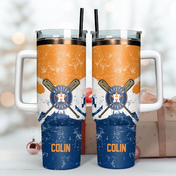 Houston Astros Baseball MLB Sport Custom Stanley Quencher 30oz-40oz Stainless Steel Tumbler Hot And Cold Tumbler - Image 3