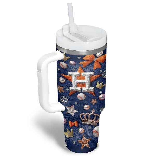 Houston Astros MLB Custom Stanley Quencher 30oz-40oz Stainless Steel Tumbler - Image 3